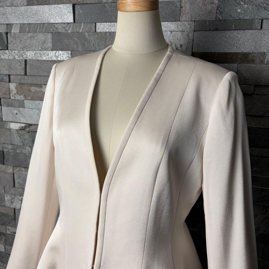 ANAYI アナイ　トリアセサテン　ペプラムジャケット　ノーカラージャケット