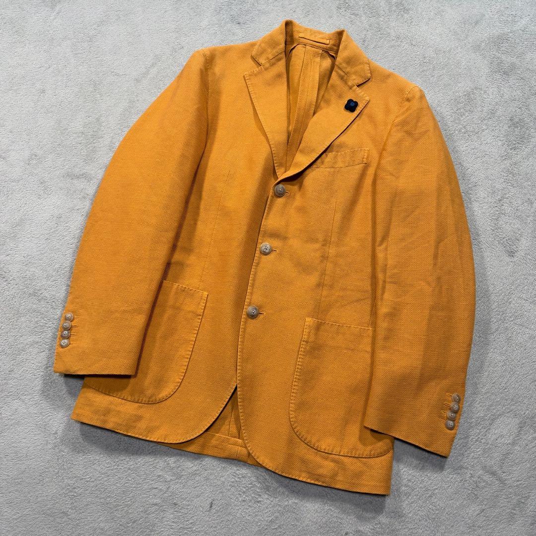 ラルディーニ　テーラードジャケット コットンリネン　イエロー　42