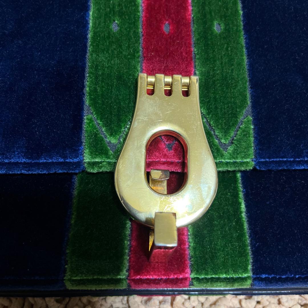 Roberta di Camerino オールド　ベロア　ショルダーバッグ　濃紺