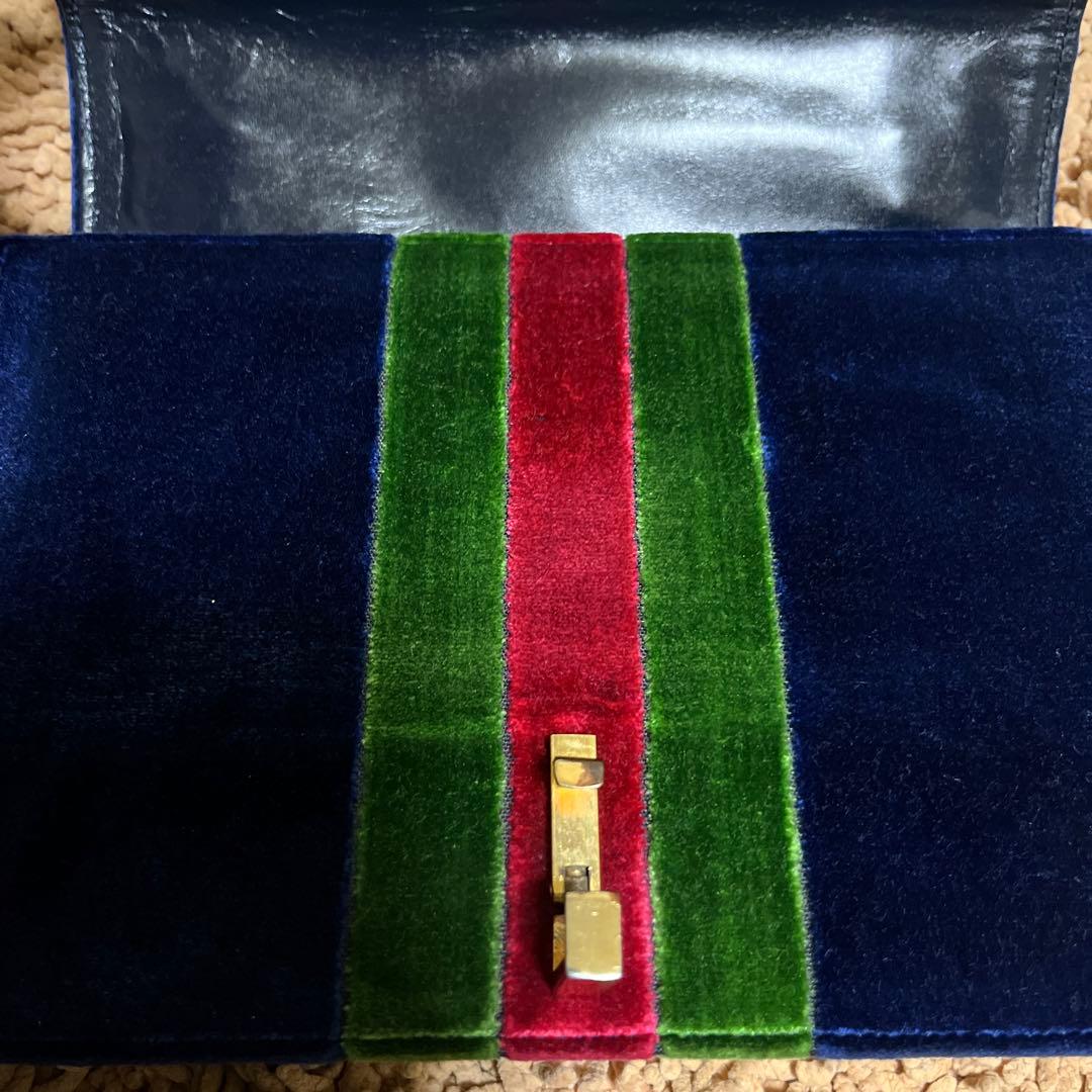 Roberta di Camerino オールド　ベロア　ショルダーバッグ　濃紺