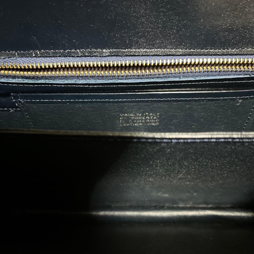 Roberta di Camerino オールド　ベロア　ショルダーバッグ　濃紺