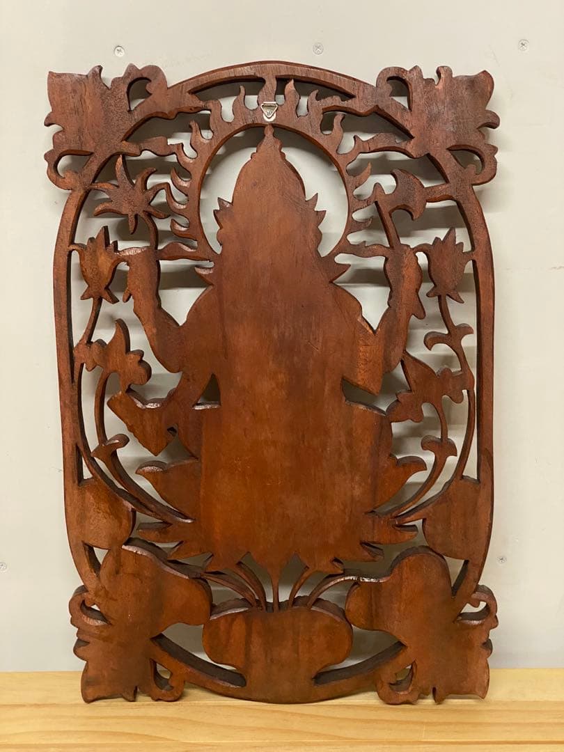 木彫り ガネーシャ 壁掛け 木製 アジアン タイ インド 雑貨 置物