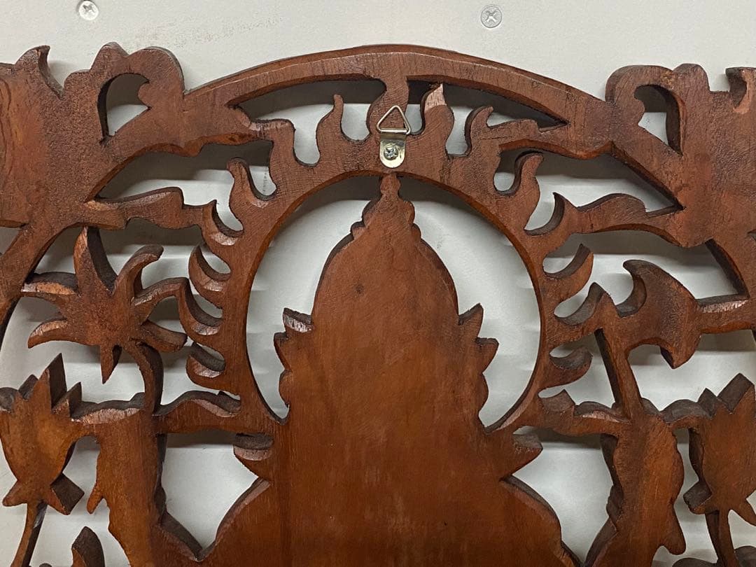 木彫り ガネーシャ 壁掛け 木製 アジアン タイ インド 雑貨 置物