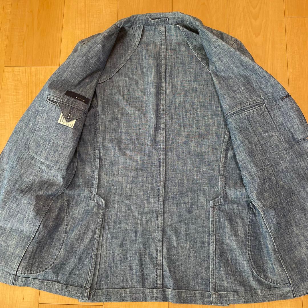 ラルディーニ LARDINI シャンブレー デニム スーツ 44
