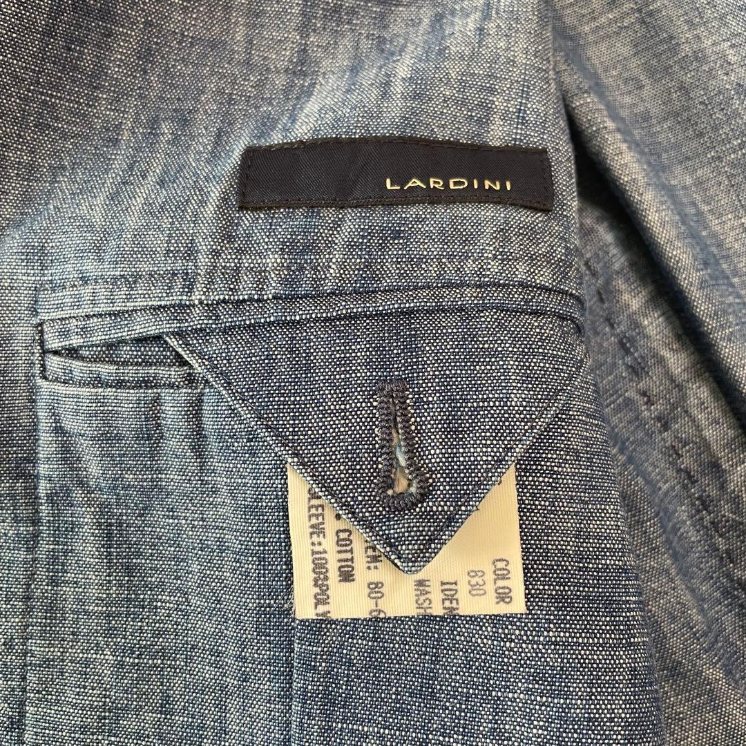 ラルディーニ LARDINI シャンブレー デニム スーツ 44