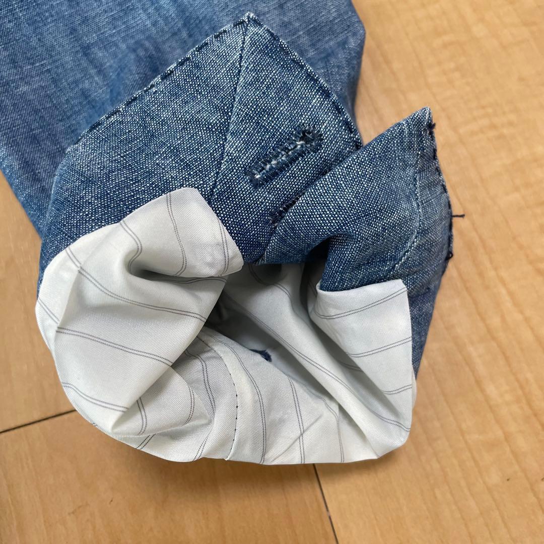 ラルディーニ LARDINI シャンブレー デニム スーツ 44