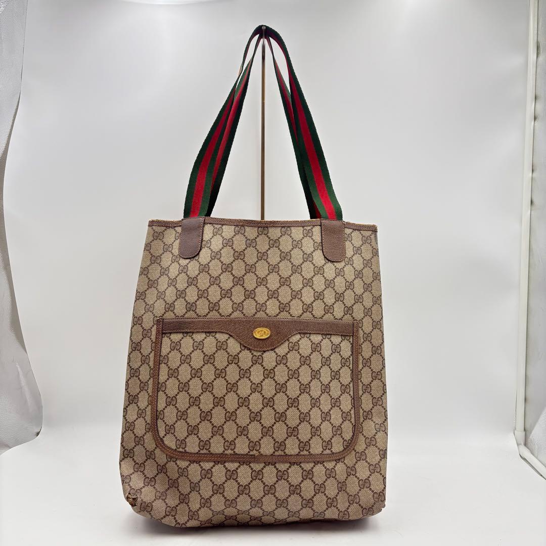 グッチ シェリーライン トートバッグ GG柄 オールド 0914-S6920s