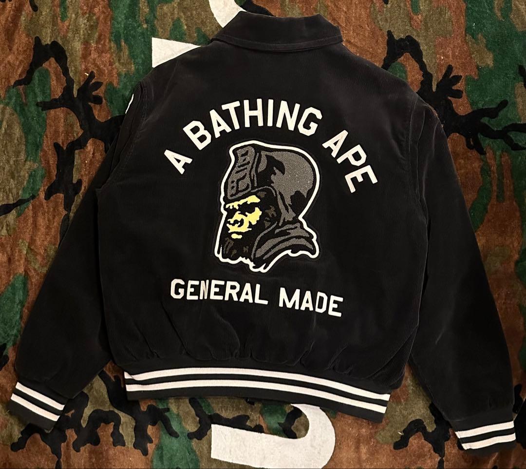 A BATHING APE コーデュロイ スタジャン 黒L 初期