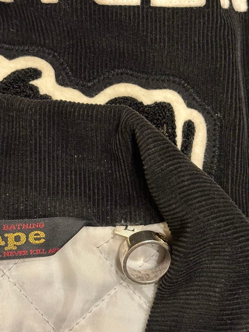 A BATHING APE コーデュロイ スタジャン 黒L 初期