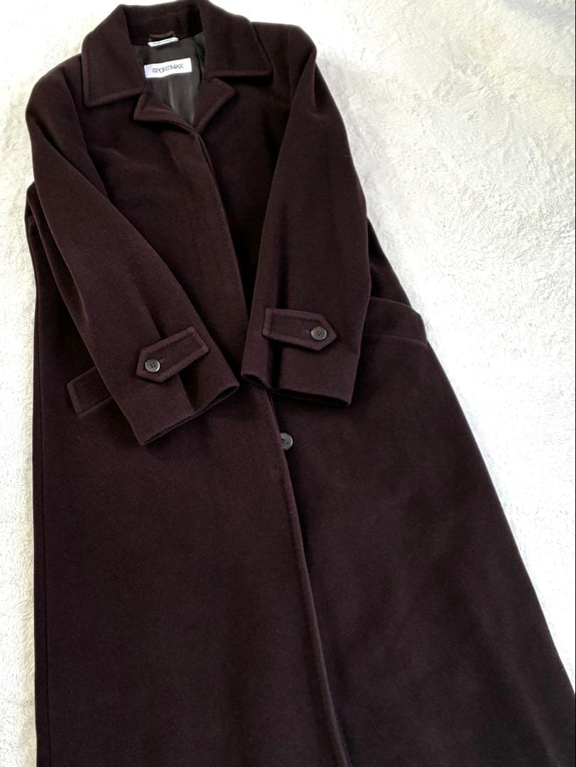 マックスマーラ マキシ丈コート 大きいサイズ カシミヤアンゴラ混 イタリア製