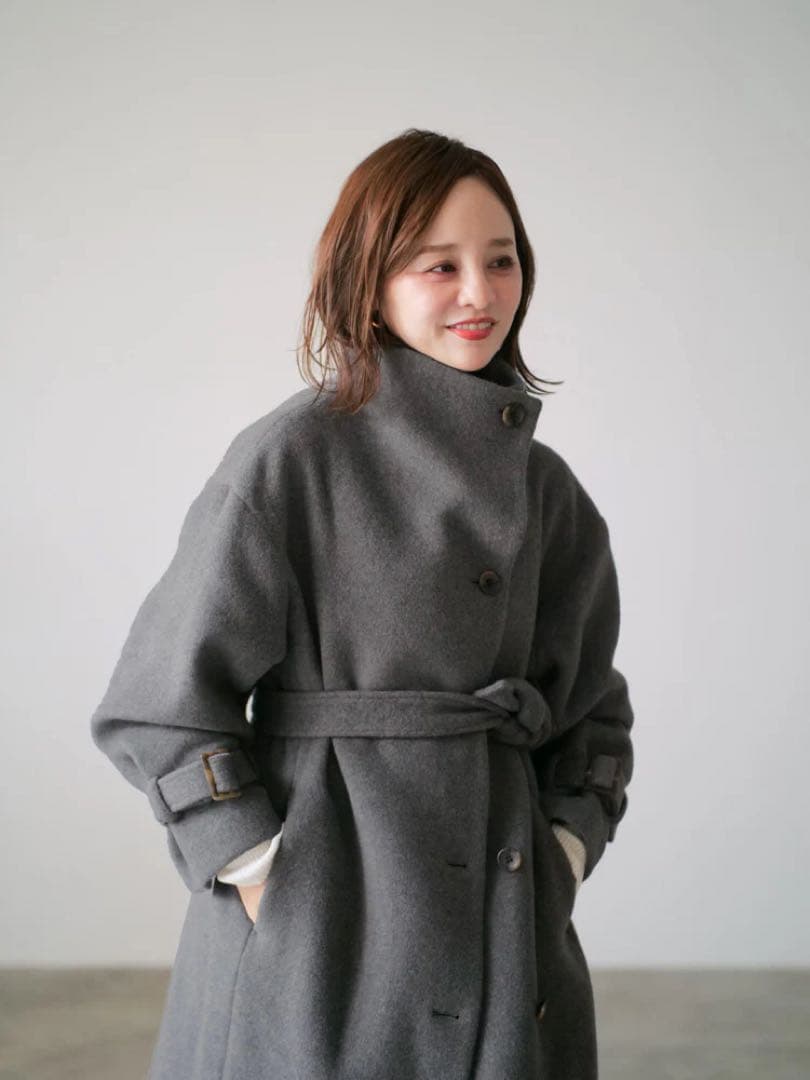 ★COHINA★田中亜希子さんコラボセミダブルウールロングコート-regular