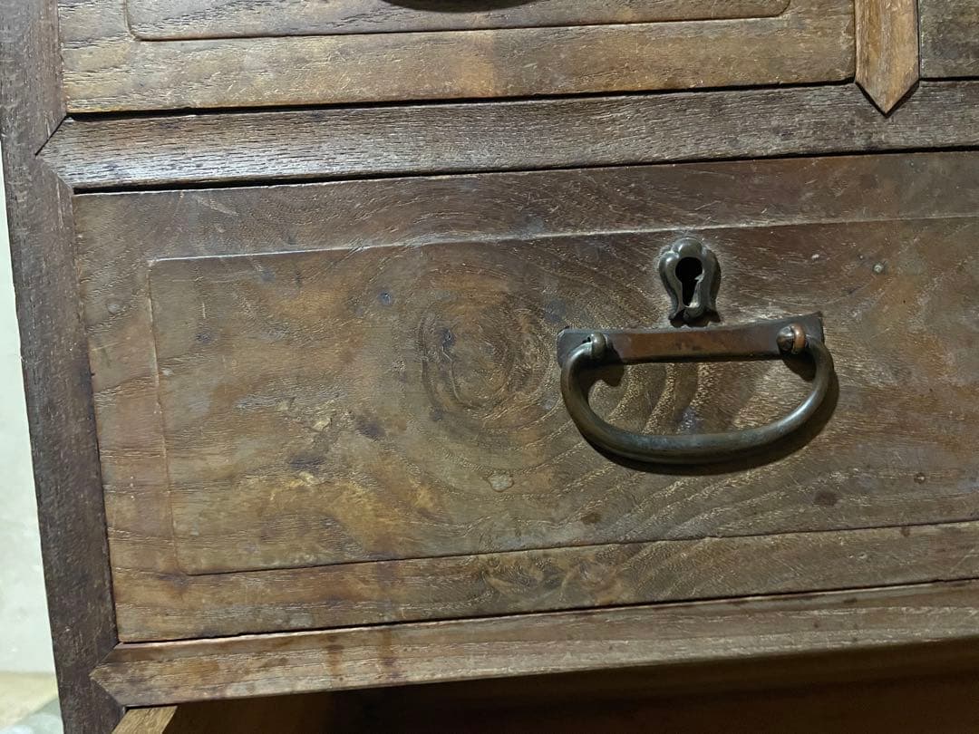 アンティーク家具 木製和風タンス 6引き出し 2扉