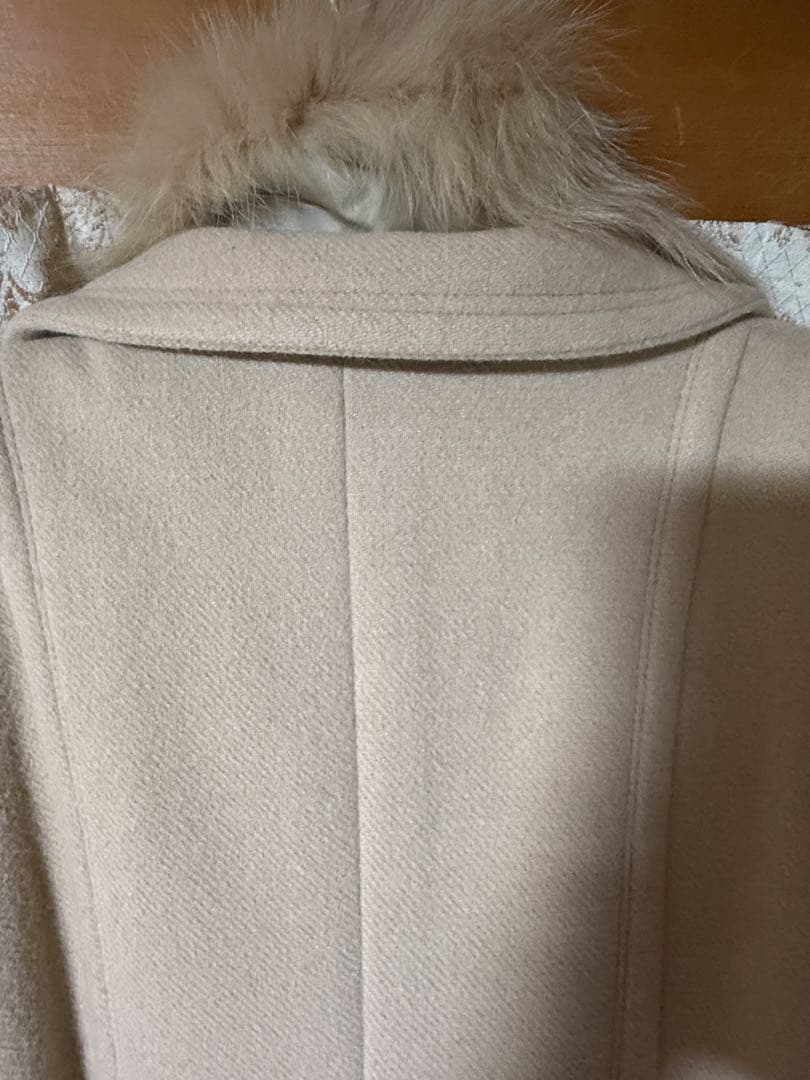 美品Burberry Bluelabel フォックスファーアンゴラロングコート