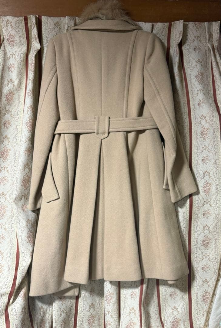 美品Burberry Bluelabel フォックスファーアンゴラロングコート