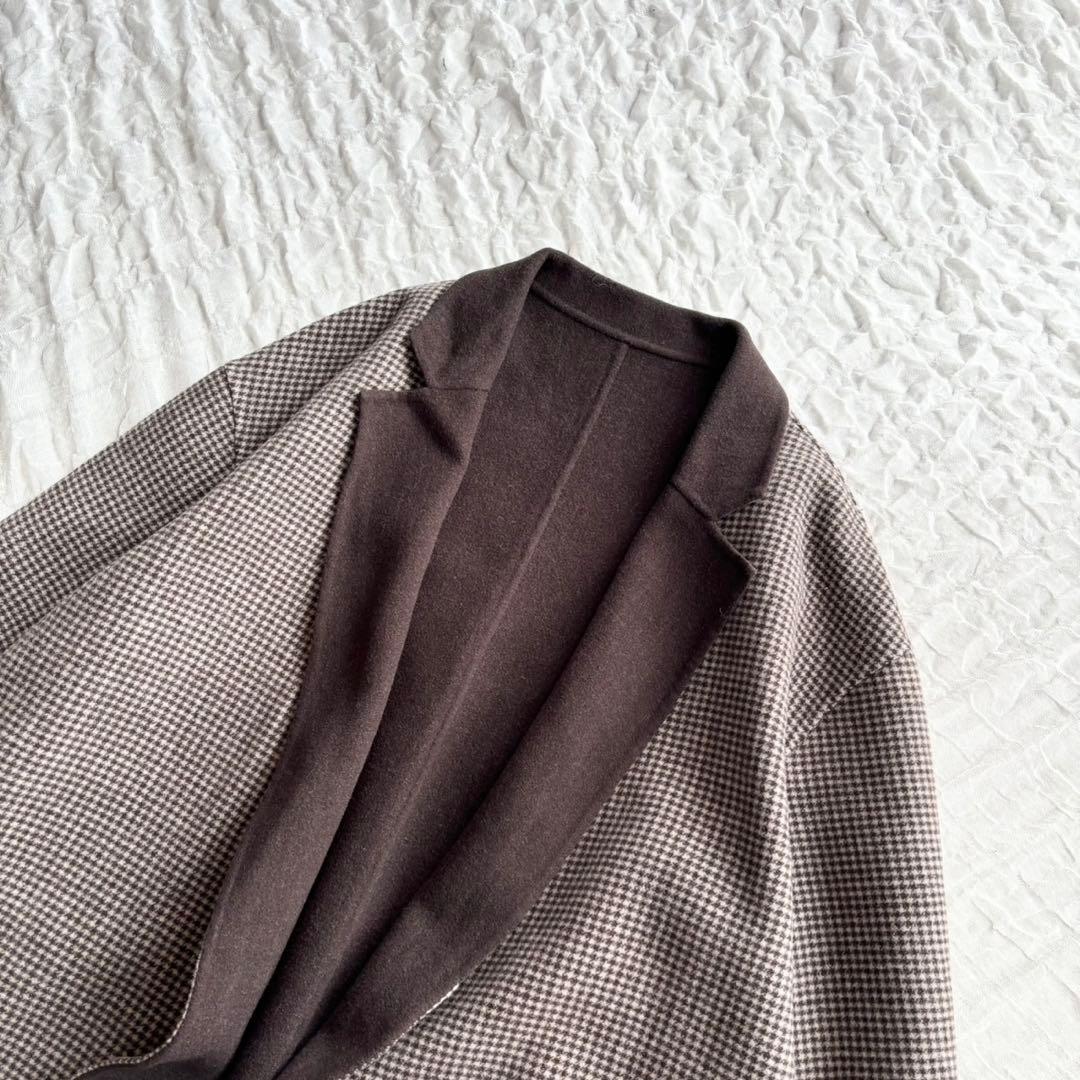 【美品】 スピックアンドスパン ウールロングリバーシブルコート チェスターコート