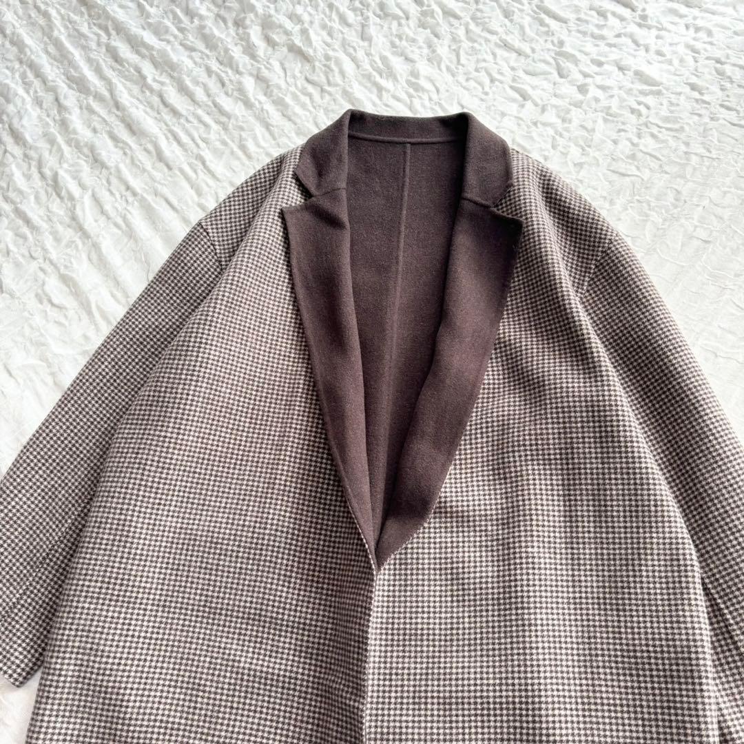 【美品】 スピックアンドスパン ウールロングリバーシブルコート チェスターコート