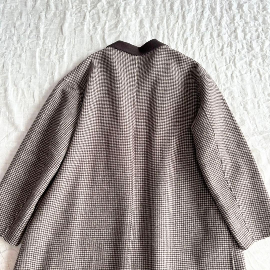 【美品】 スピックアンドスパン ウールロングリバーシブルコート チェスターコート