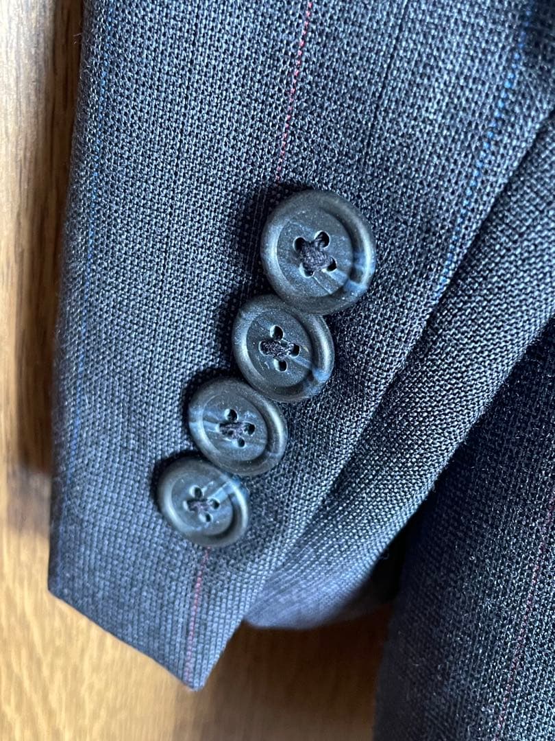 《週末セール》バーバリー スーツ ネイビー ストライプ 入学式 入社式 卒業式