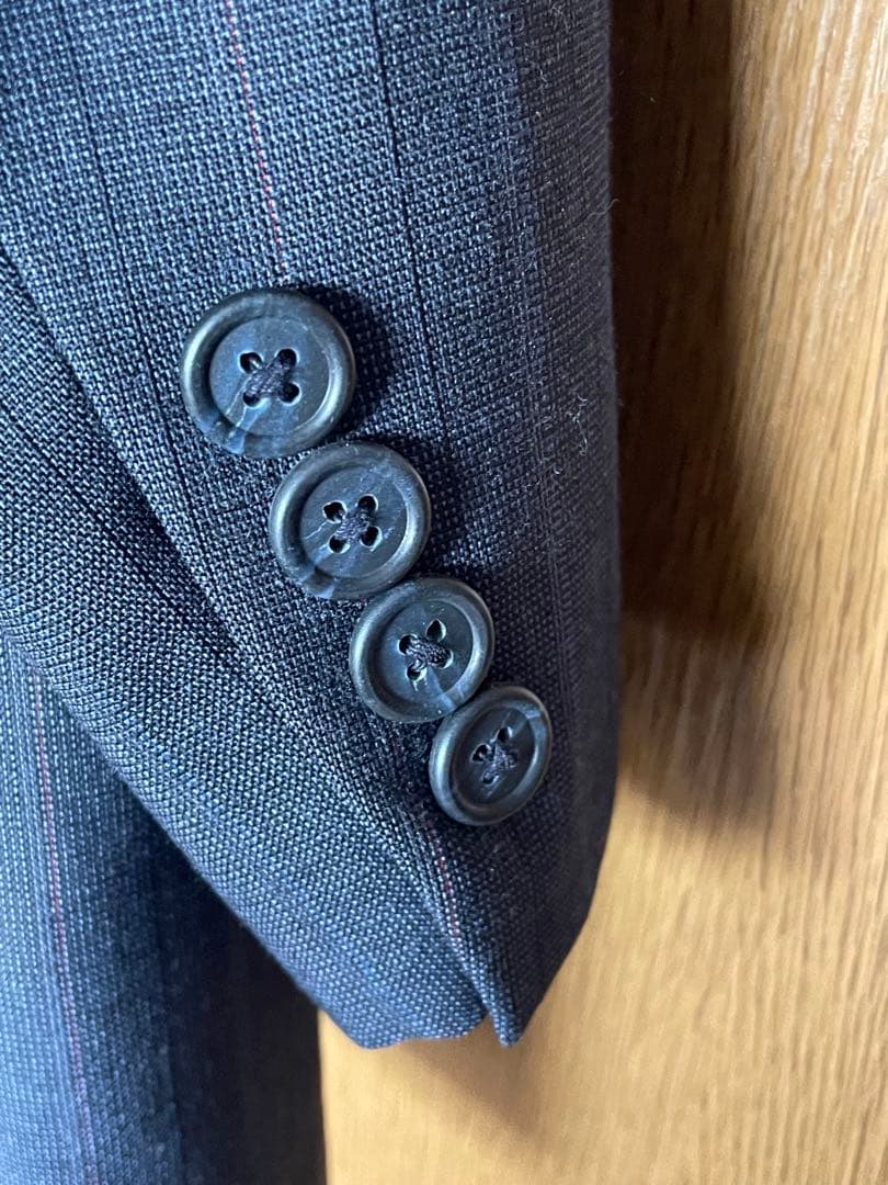 《週末セール》バーバリー スーツ ネイビー ストライプ 入学式 入社式 卒業式