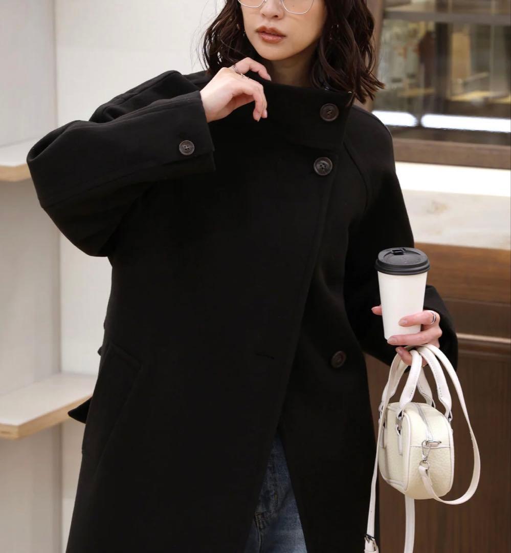 【美品】FREES MART スタンドカラーメルトンロングコート