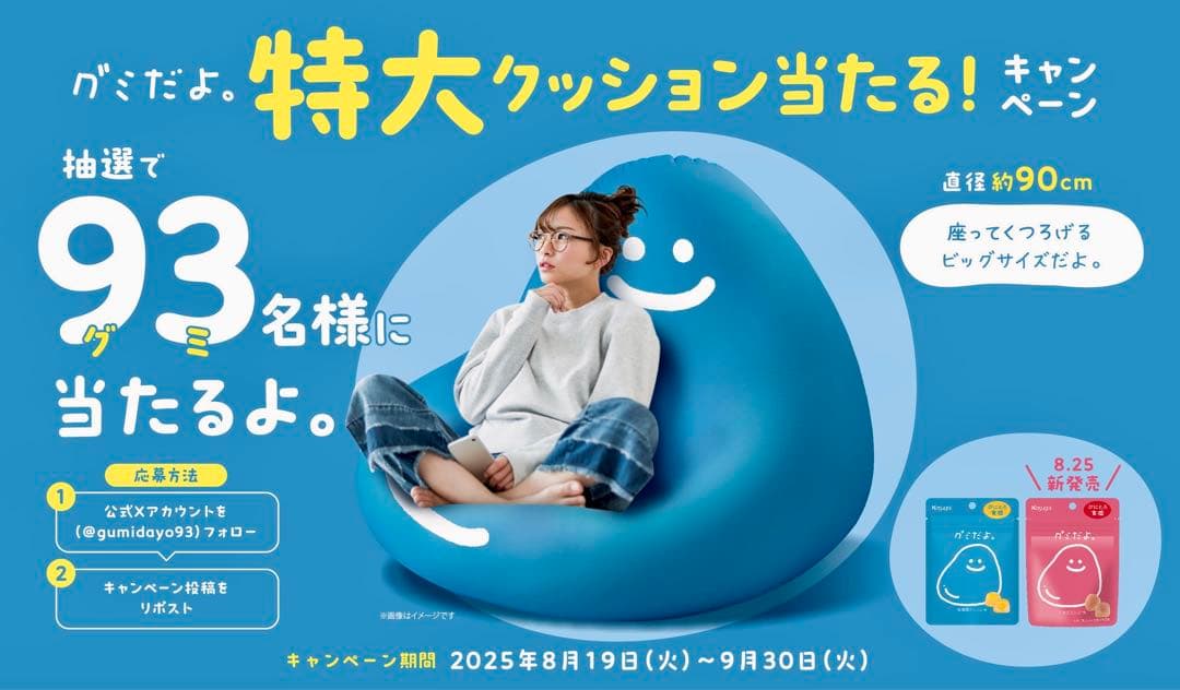 【期間限定値下げ中‼️】特大ビーズクッション 『グミだよ。』非売品