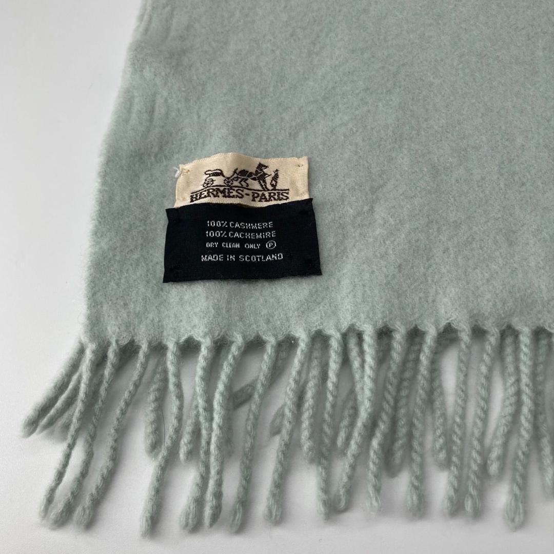 16125✨美品✨エルメス カシミヤ100%マフラー ライトブルー