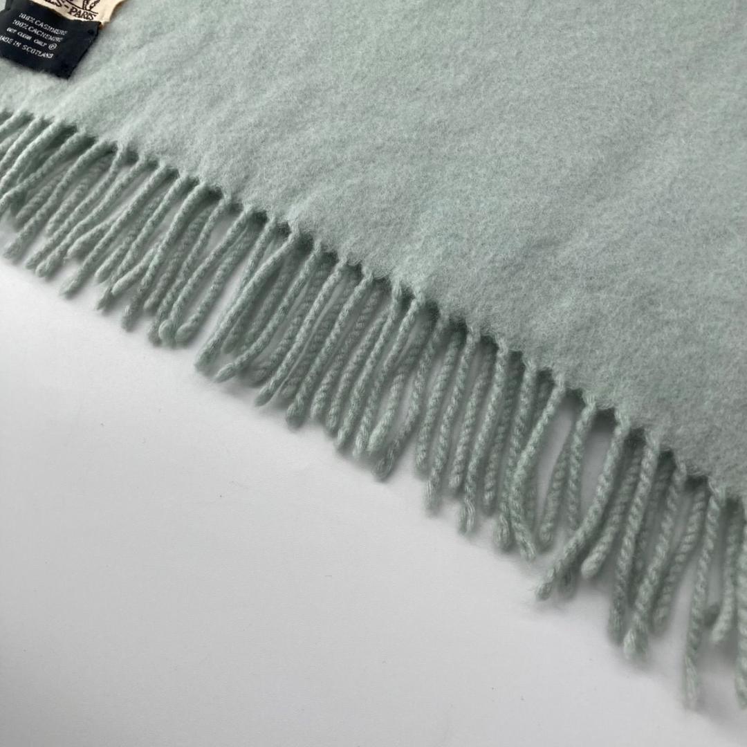 16125✨美品✨エルメス カシミヤ100%マフラー ライトブルー