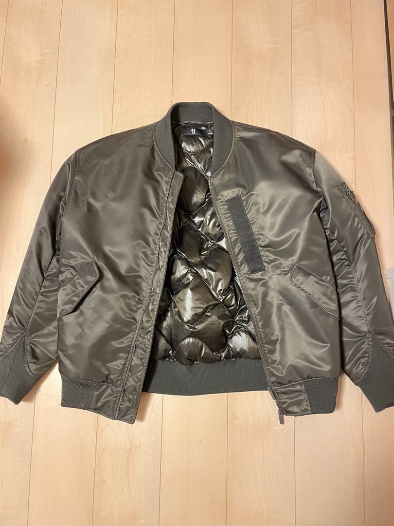 ユニクロ+J UNIQLO+J オーバーサイズ MA-1ブルゾン カーキ L