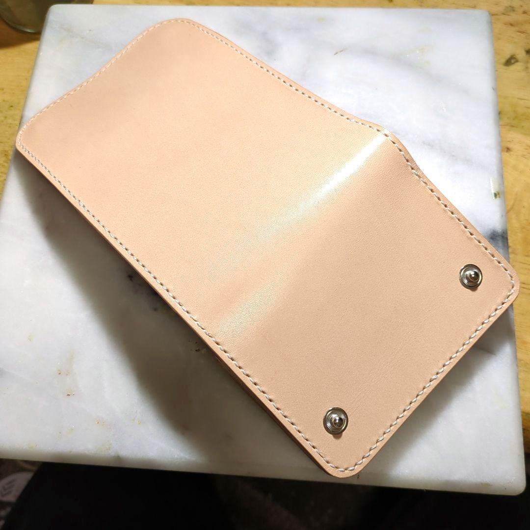 姫路ヌメ革 2つ折り財布 ショートウォレット ハンドメイド キナリ 新品 本革