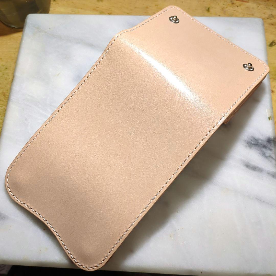 姫路ヌメ革 2つ折り財布 ショートウォレット ハンドメイド キナリ 新品 本革