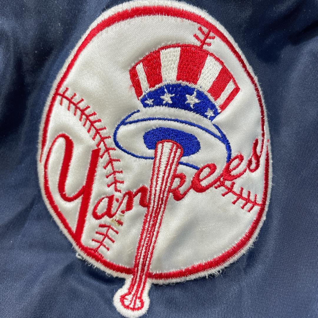 90s スターター NYヤンキース スタジャン 筆記体ロゴ ネイビー M