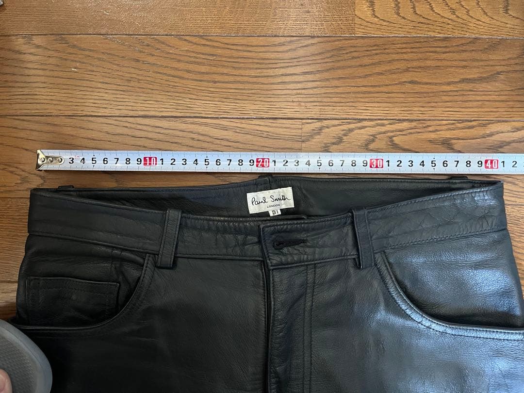 Paul Smith ブラックレザーパンツ 31サイズ