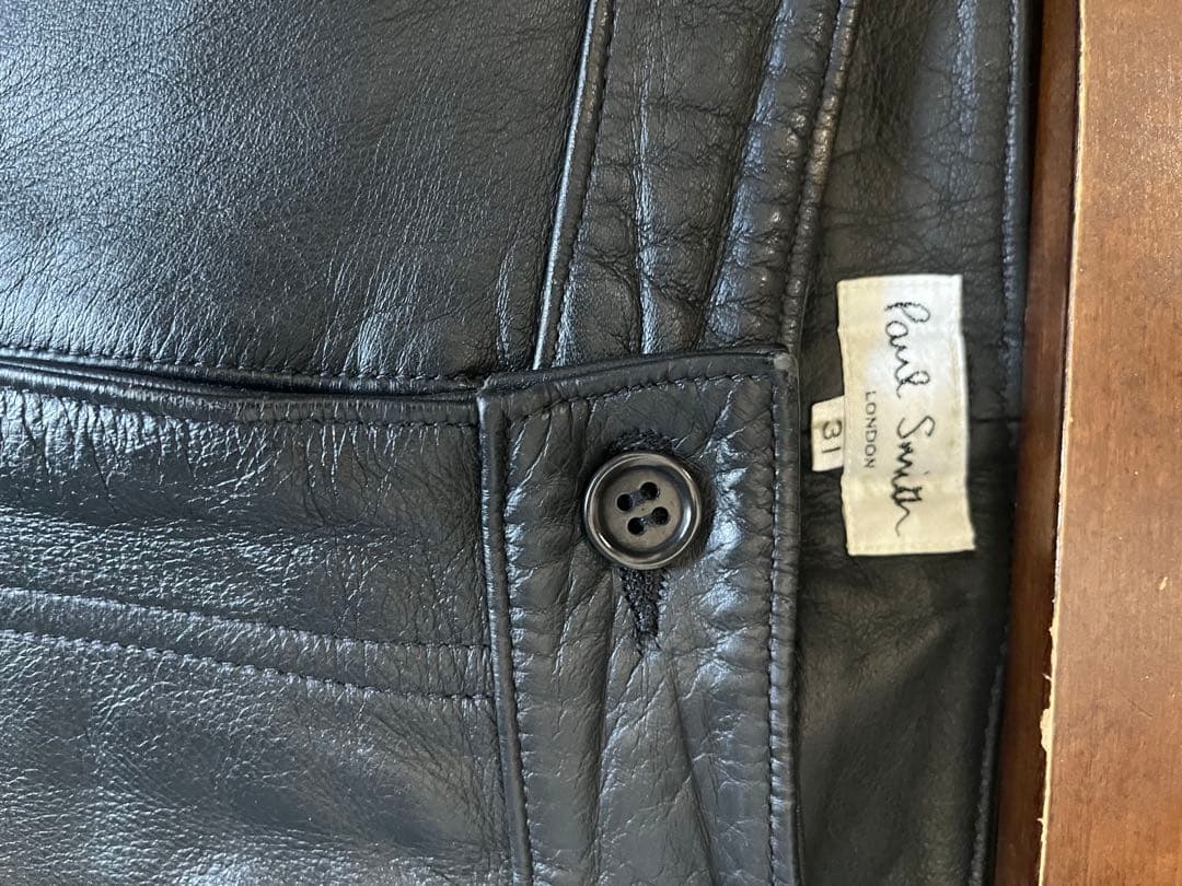 Paul Smith ブラックレザーパンツ 31サイズ