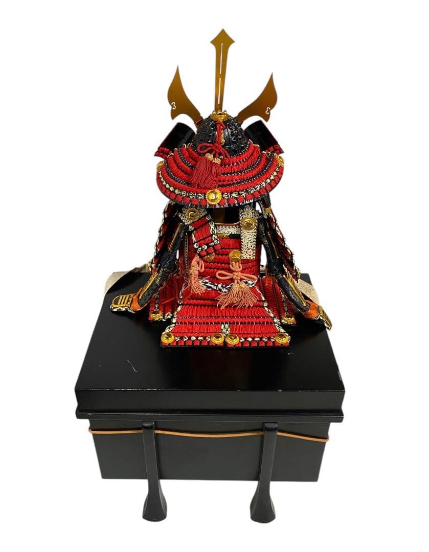 甲冑師 力石甲人作 鎌倉時代　赤糸威大鎧　収納箱付き　五月人形　25ア314