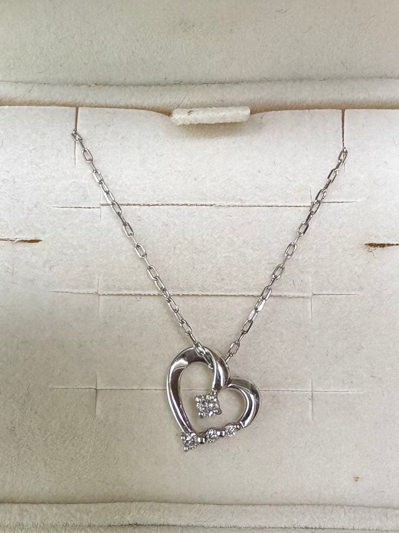 4°C k10 ダイヤモンドネックレス ハート