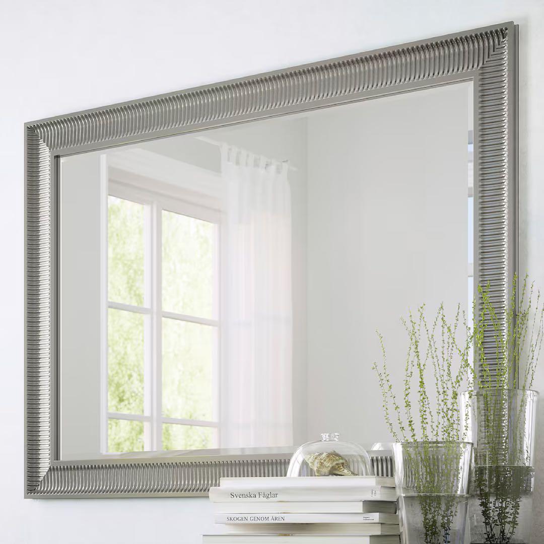 SONGE ソンゲ　ミラー, シルバーカラー, 91x130 cm 大きめ鏡