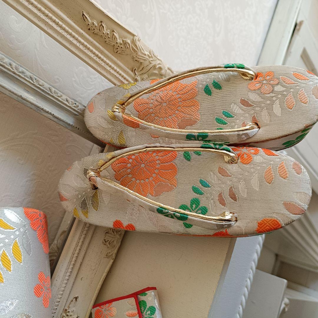 アンティークカラフル模様の着物と作り帯☆七五三セット