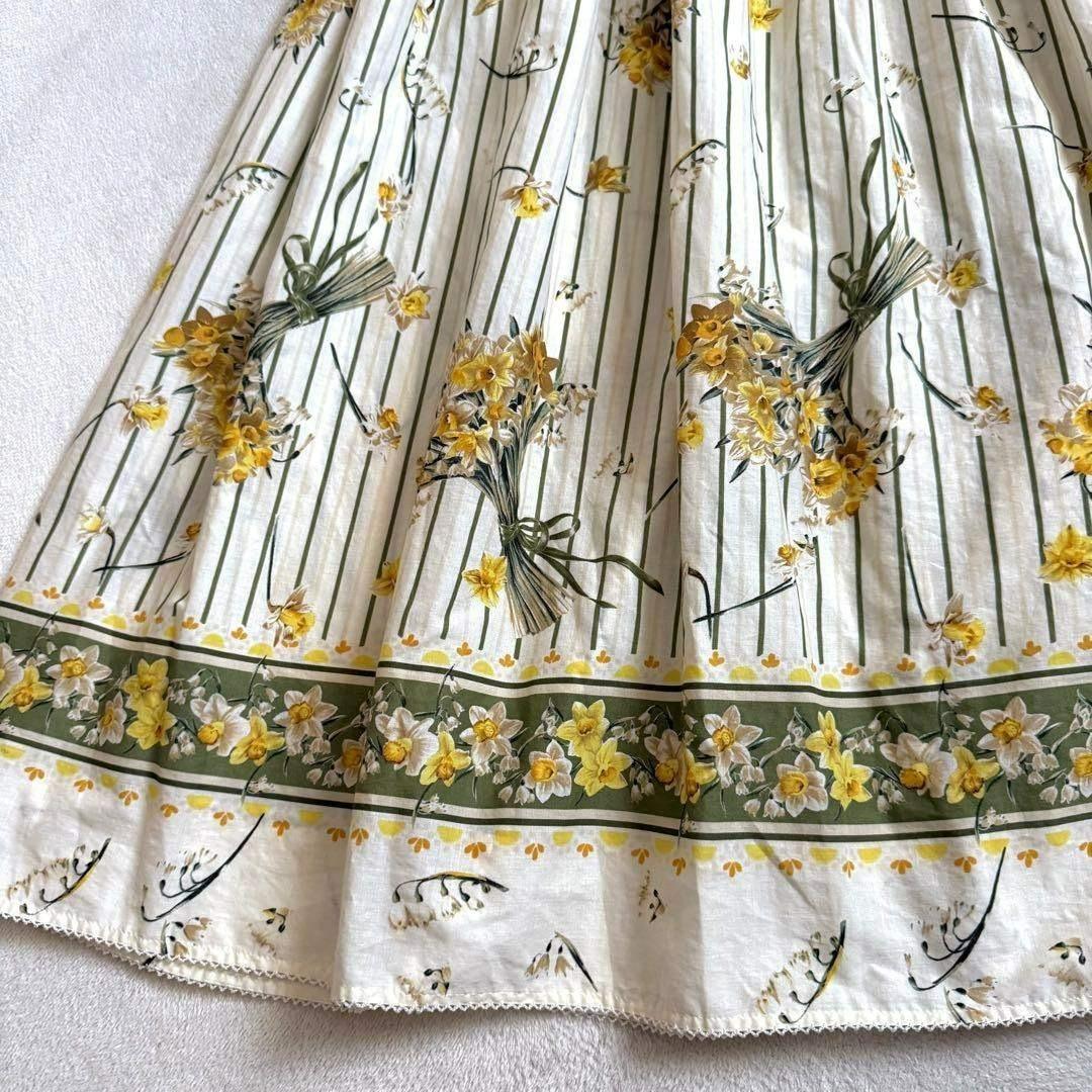 【極美品】PINK HOUSE スイセンプリントミディワンピース 2024