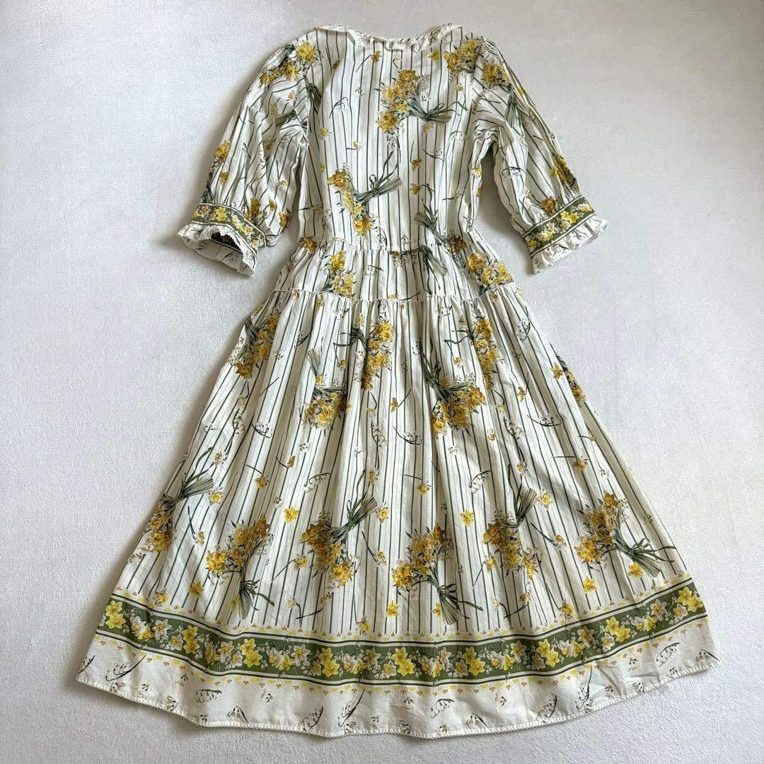 【極美品】PINK HOUSE スイセンプリントミディワンピース 2024