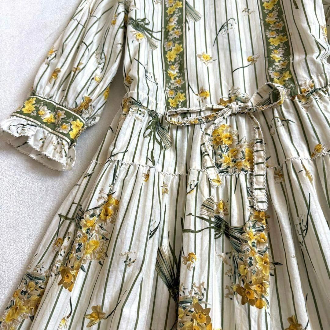 【極美品】PINK HOUSE スイセンプリントミディワンピース 2024