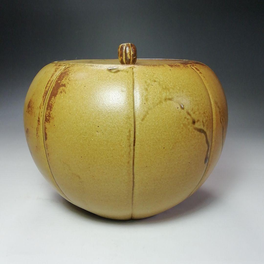 Ｓ６８０　水指　『高麗柿天目陽刻阿古陀形』『李殷九』　共箱　茶道具