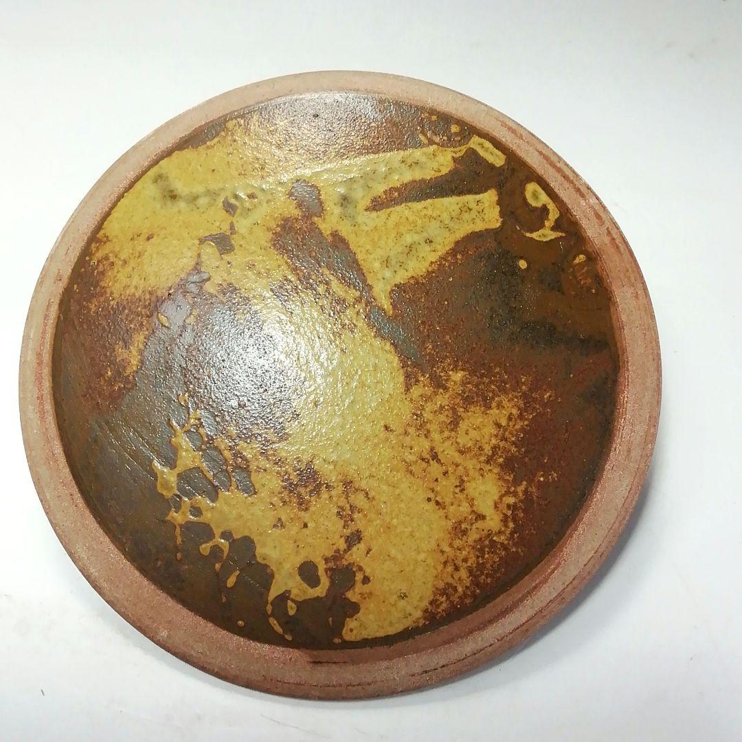 Ｓ６８０　水指　『高麗柿天目陽刻阿古陀形』『李殷九』　共箱　茶道具