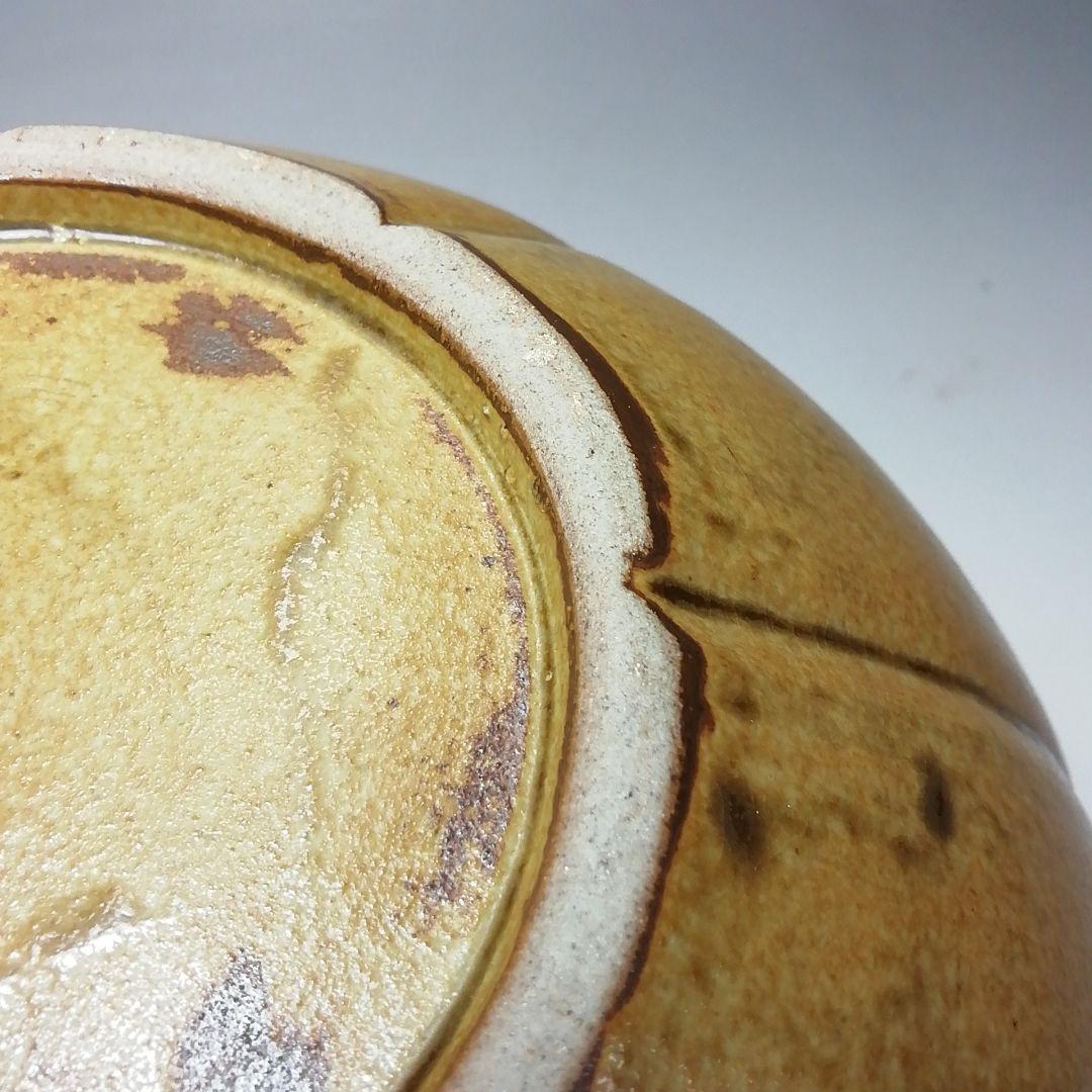 Ｓ６８０　水指　『高麗柿天目陽刻阿古陀形』『李殷九』　共箱　茶道具