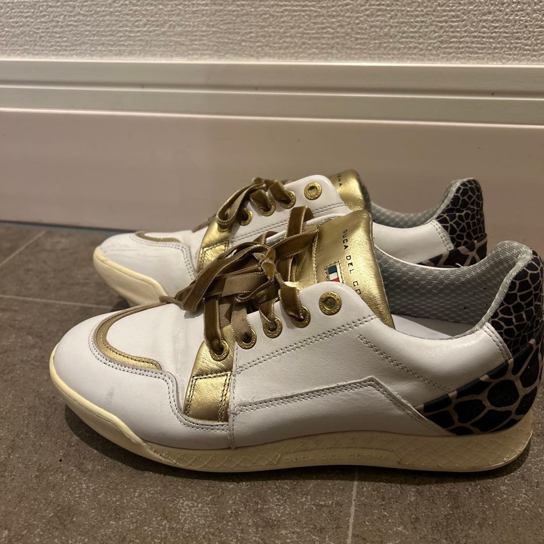DUCA DEL COSMA ホワイト ゴールド スニーカー
