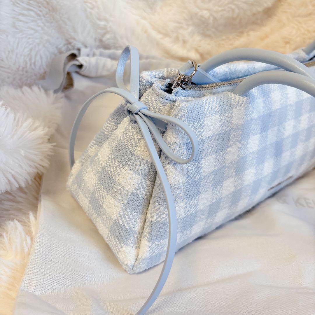 チャールズアンドキース Hazel ヘーゼル ギンガムボウショルダーバッグ