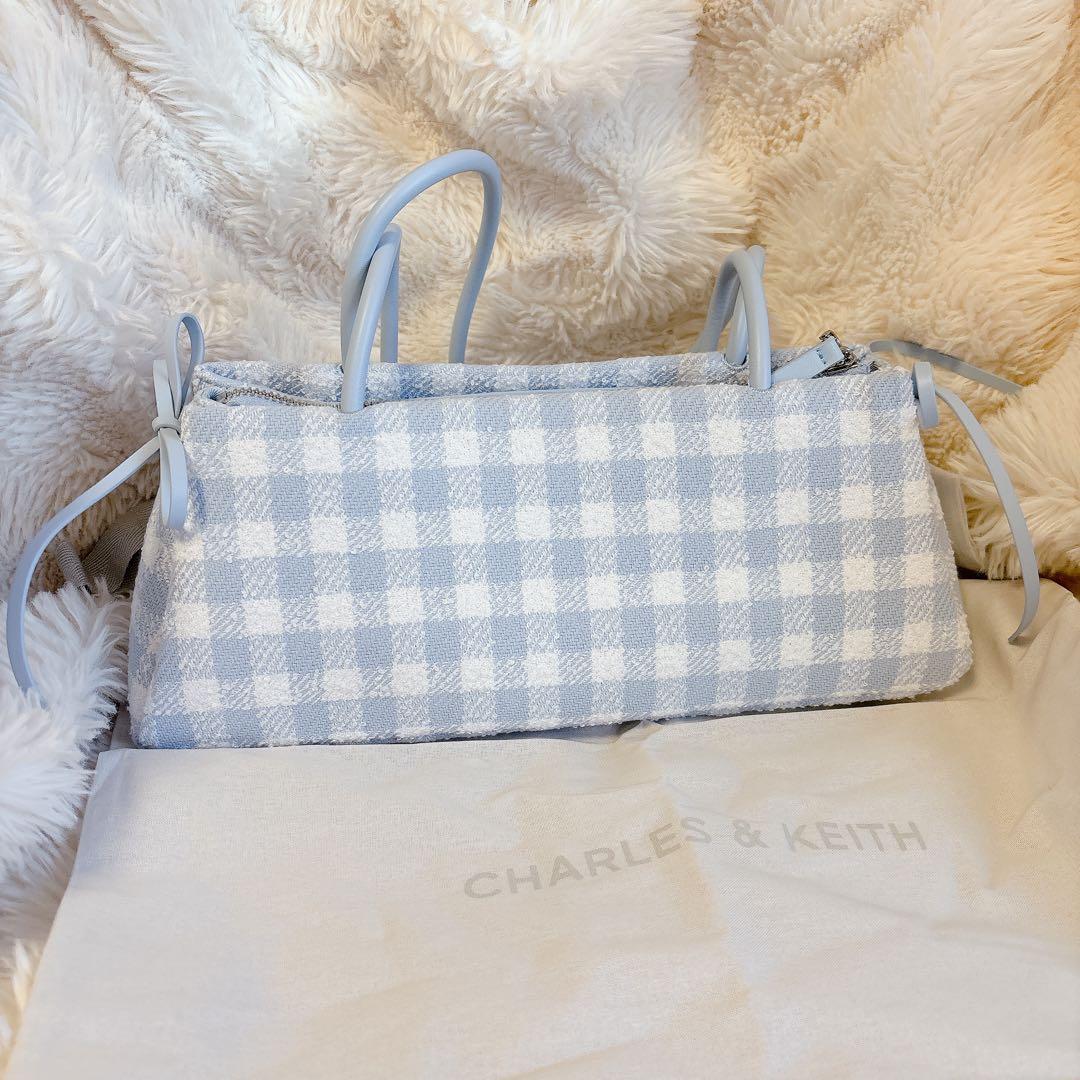 チャールズアンドキース Hazel ヘーゼル ギンガムボウショルダーバッグ