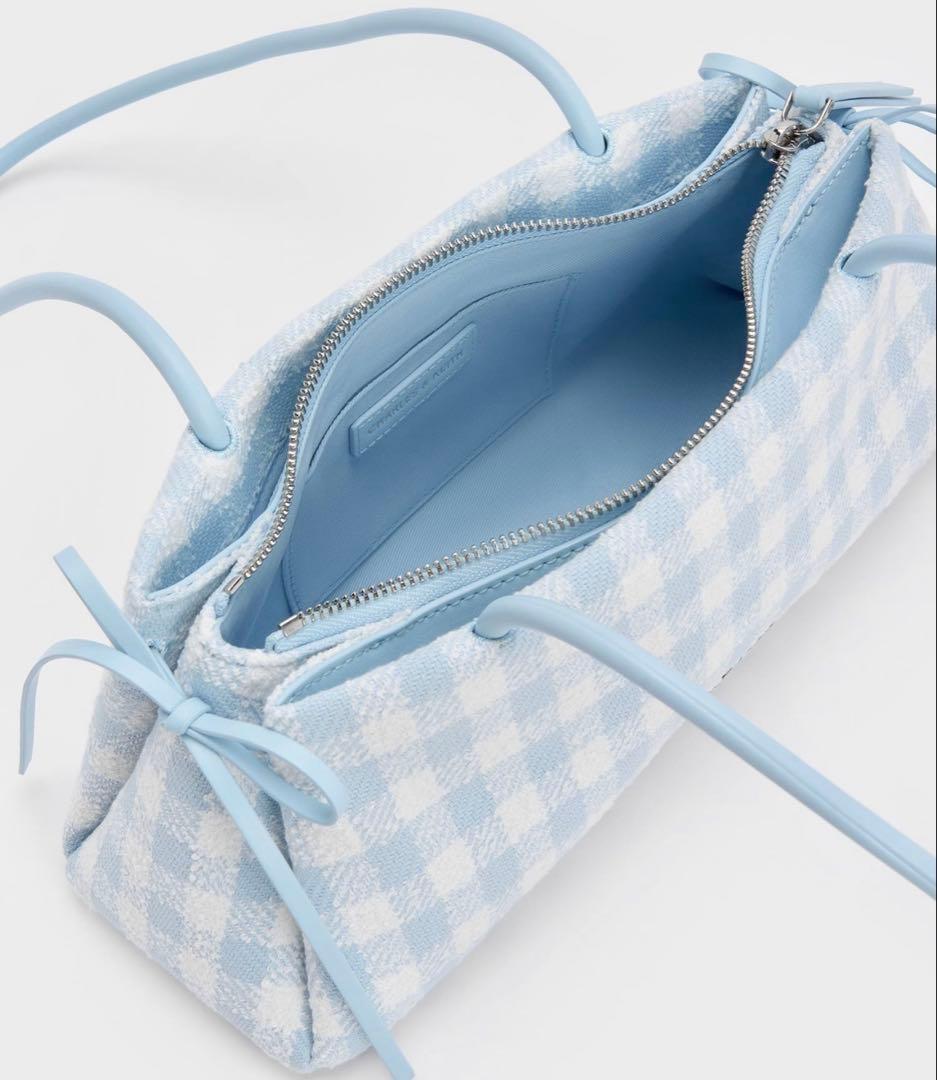 チャールズアンドキース Hazel ヘーゼル ギンガムボウショルダーバッグ