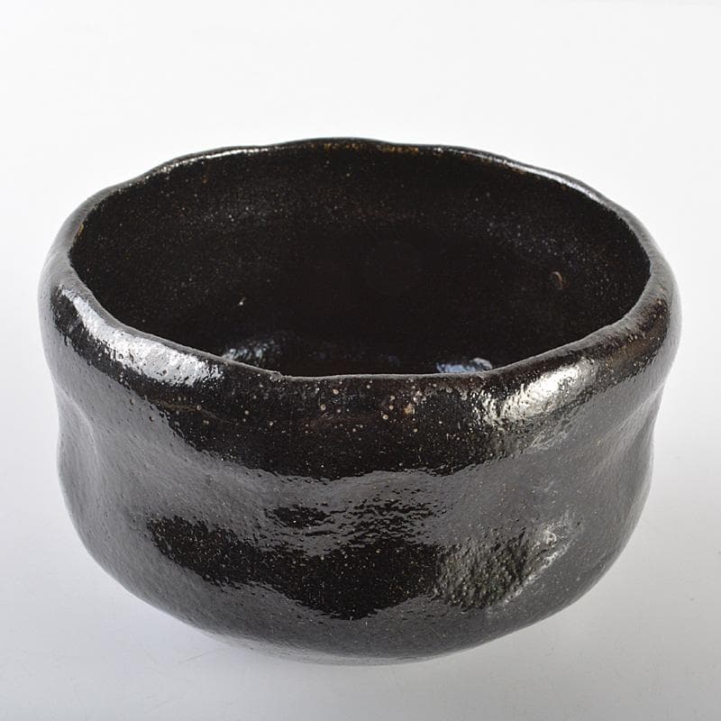 茶道具　芳幽斎　加藤石春作　黒楽茶碗　共箱　M　R6919