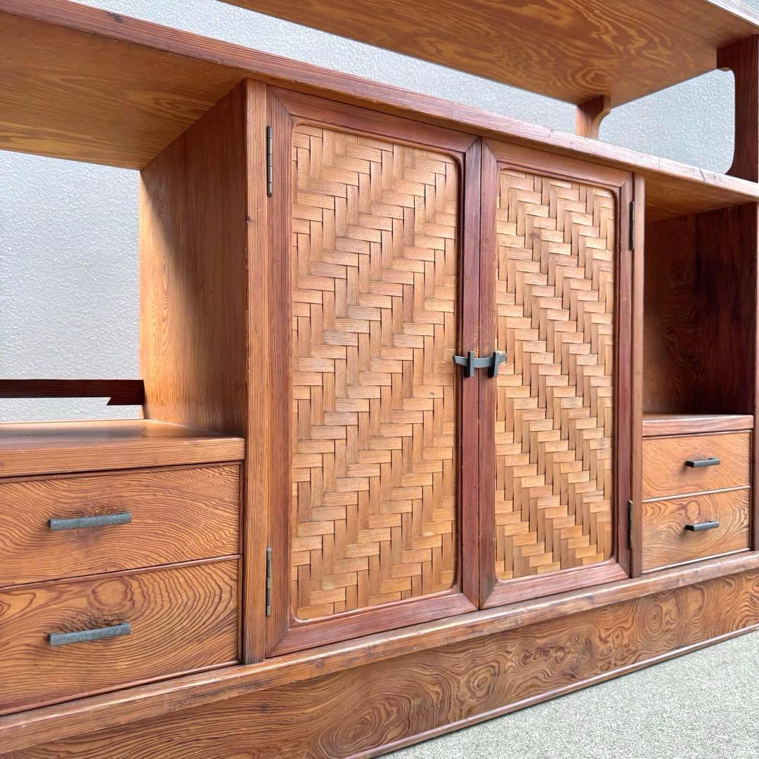 昭和レトロ アンティーク 屋久杉 サイドボード キャビネット 戸棚 民芸家具