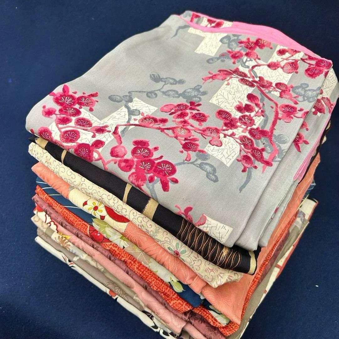 J-22アンティーク着物色々12枚おまとめ売り材料リメイク